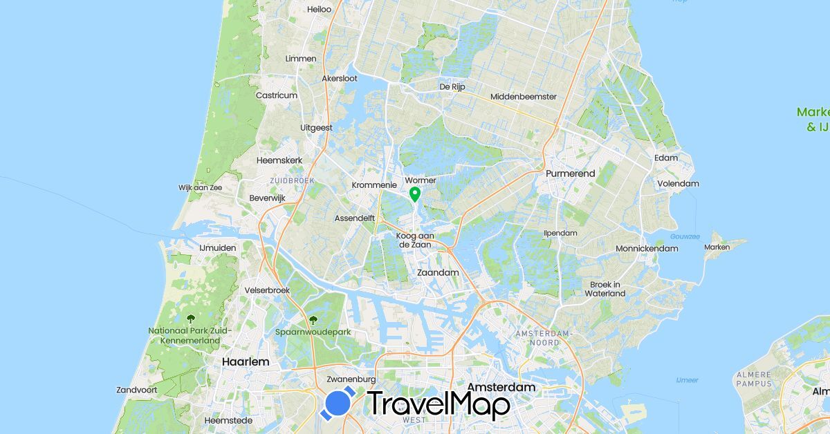 TravelMap itinerary: bus